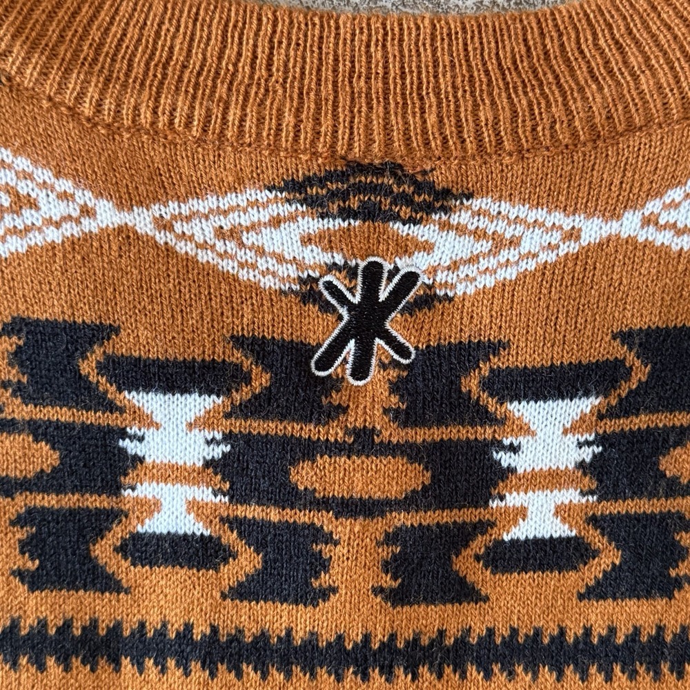 Klew Texas Longhorns Sweater Vest M Burnt Orange Western Aztec NCAA UT - Picture 8 of 8